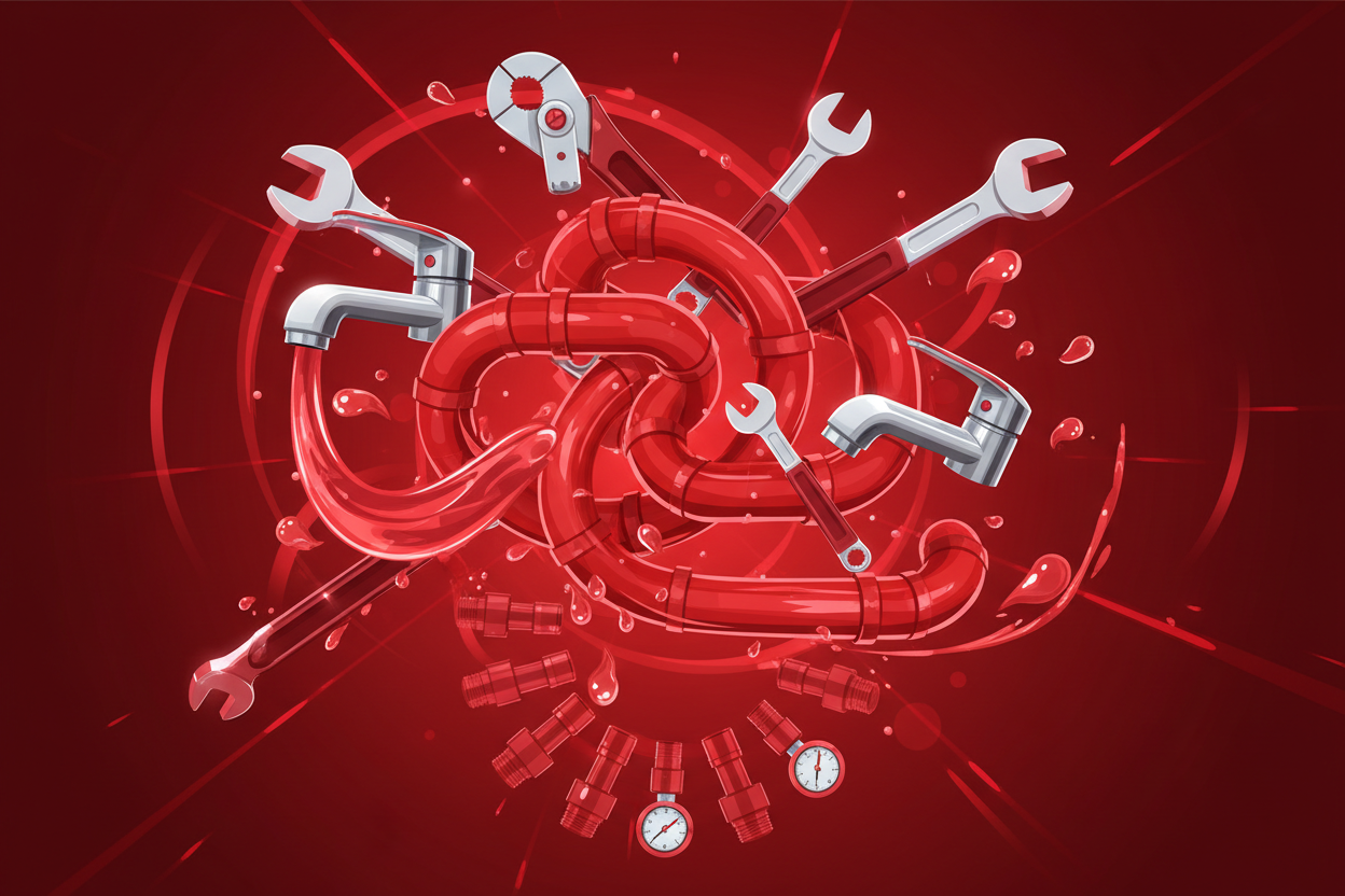 PLUMBLING IMAGE FOR WEBSITE MAKE IT ANIMANTION RED COLOUR